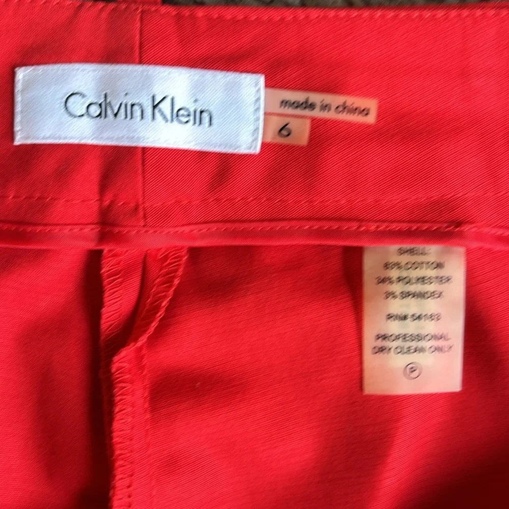 NWT Calvin Klein‎ Red Career Wear straight Leg Pants Size 6 - Picture 7 of 8